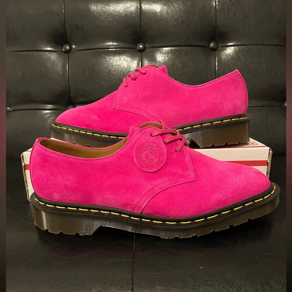 Dr. Martens 1461 Made in England Buck Suede Oxford‎ Shoes Pink Size 8